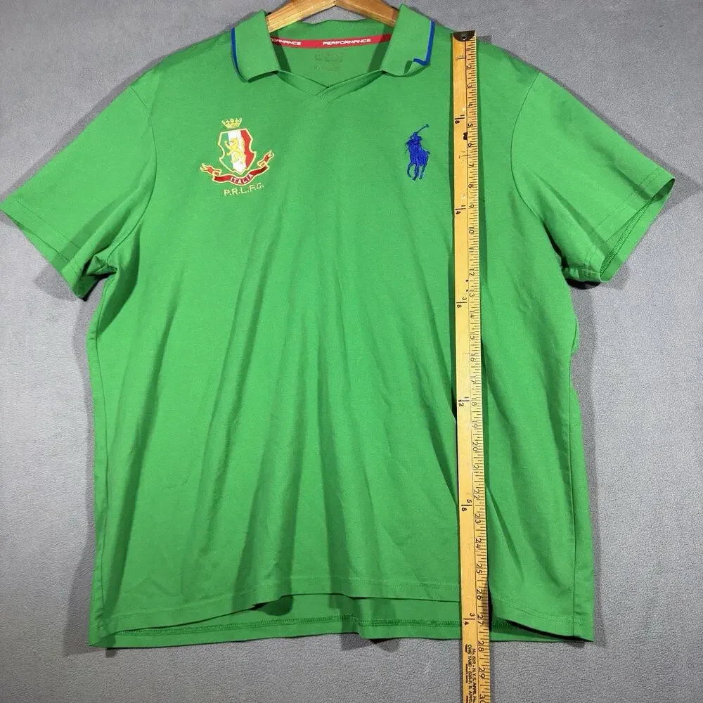Polo Ralph Lauren Performance Big Pony Polo Shirt Crest Mens 2XL Green Italia